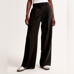 A&F Harper Tailored Ultra Wide Leg Pant- black size 32